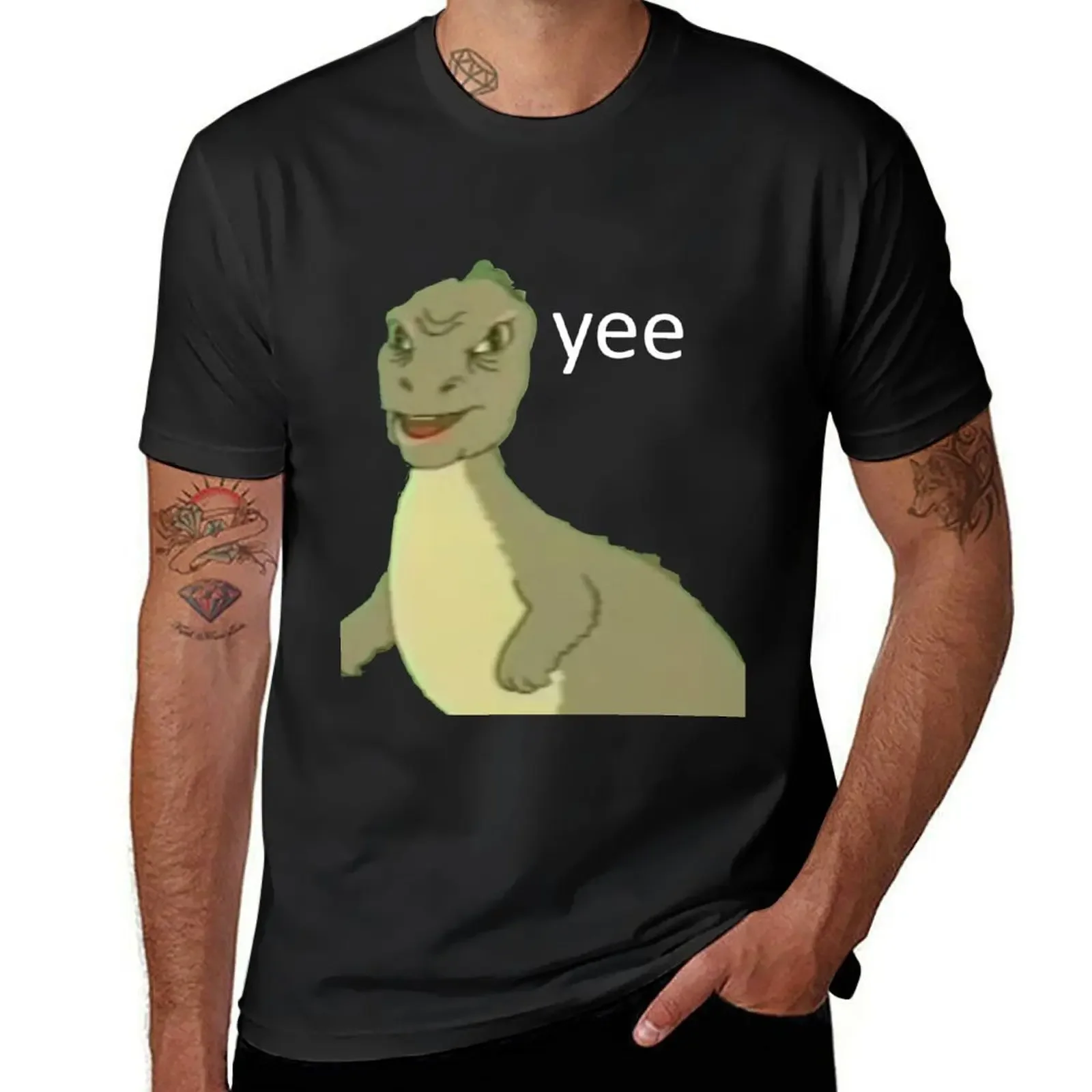 

Yee [dinosaur maym :^)] (version 1, video quality, white text) T-Shirt customs design your own aesthetic clothes tshirts for men