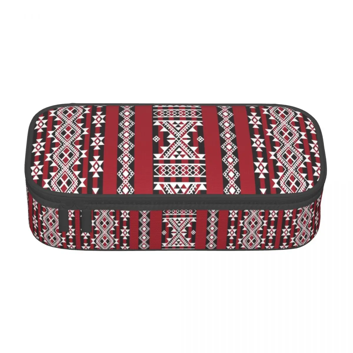 Custom Red Kabyle Carpet Pattern Pencil Cases for Girls Boys Large Capacity Geometry Geometric Pen Box Bag School Supplies