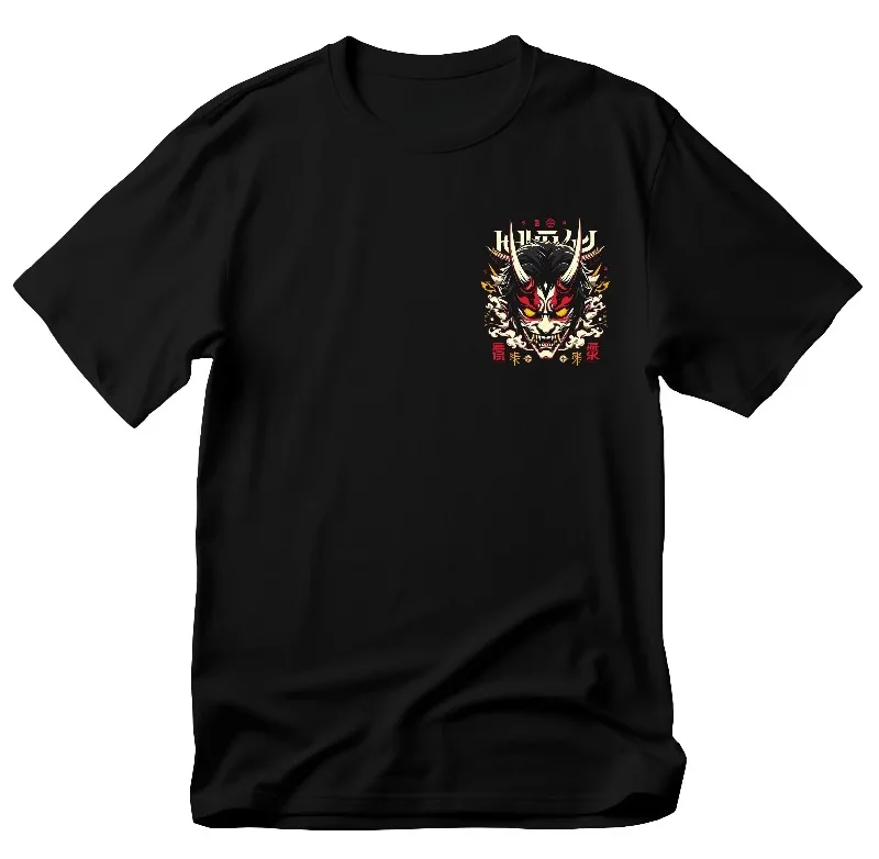 Anime Character Inspired Vintage Manga T Shirt, Demon Anime T-shirt Summer Men's and Women's Loose and Breathable T-shirt Top