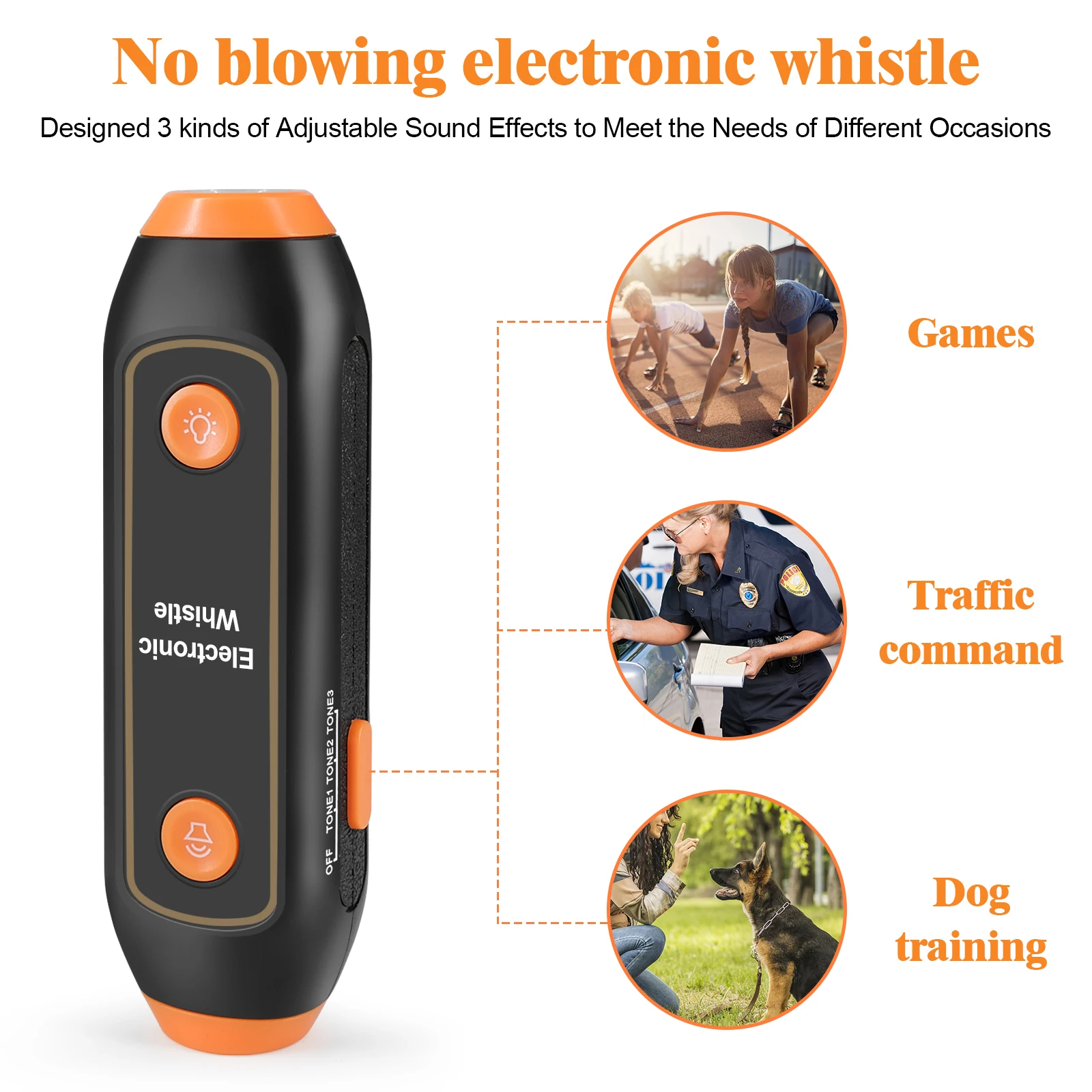 

Sports Whistle with Lanyard Electric Whistle High Volume SOS Light Flashlight Outdoor Camping Hiking Tool for Coaches Referees