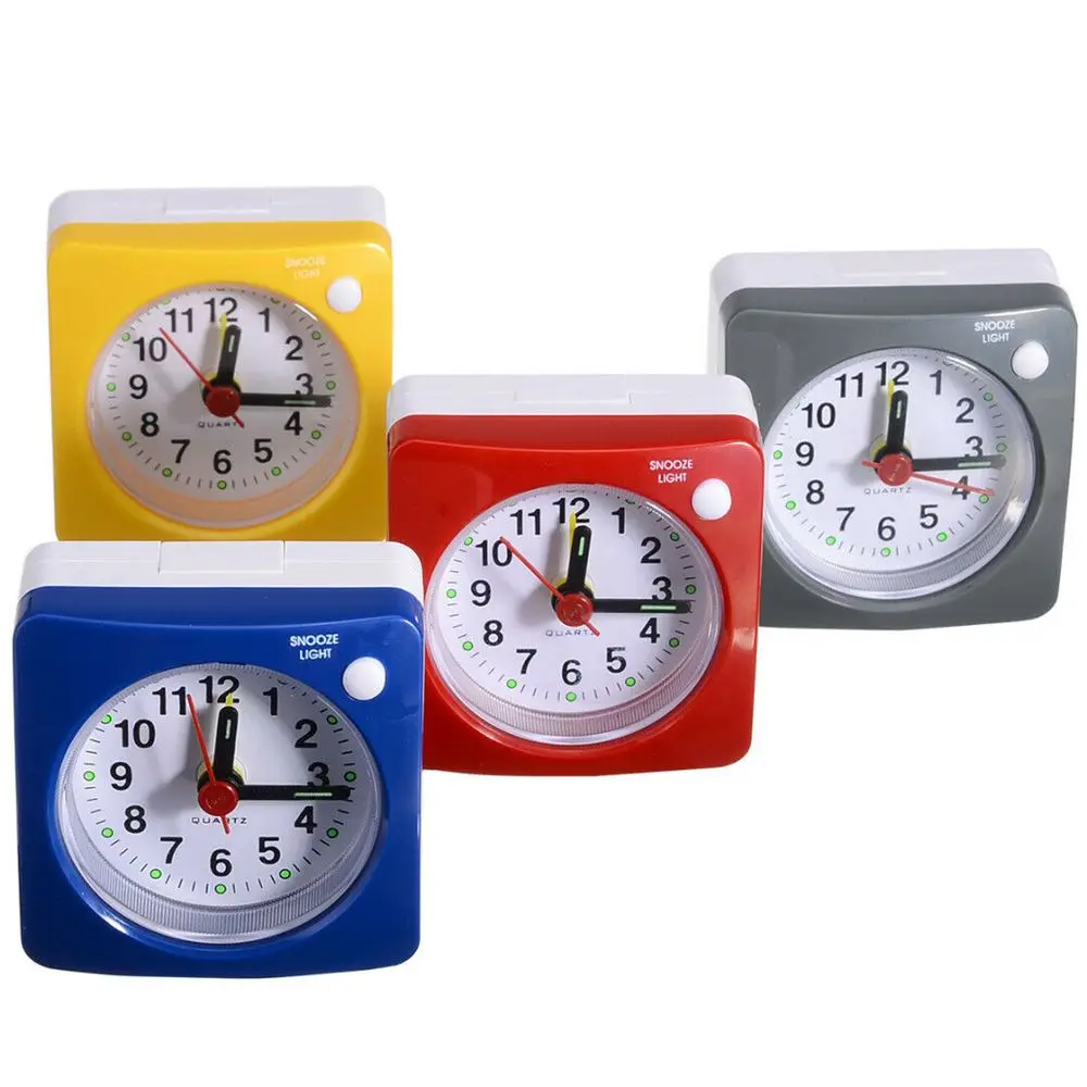 Quartz Alarm Clock With Night Light No Tick Snooze Silent Small Bedside Clocks