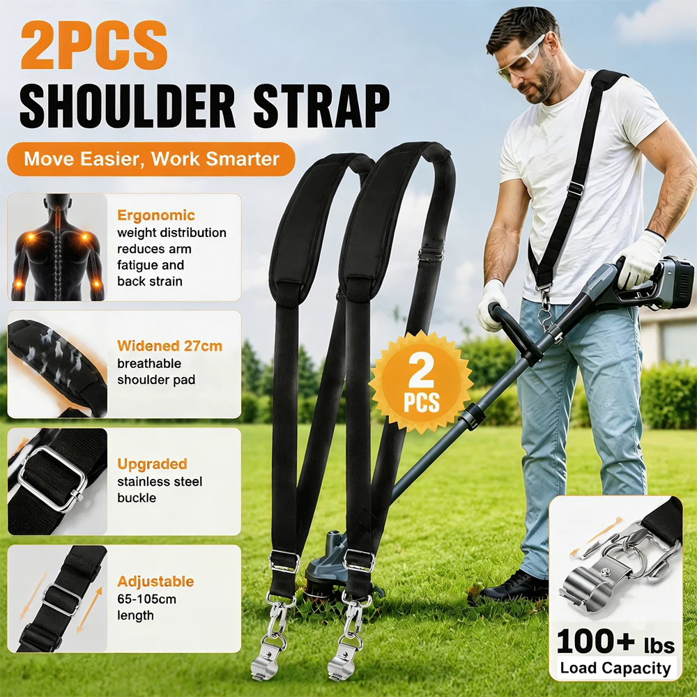 Trimmer Shoulder Strap Adjustable Weed Eater Strap Padded Belt For String Trimmer Brush Cutter Leaf Blower Fatigue Relief Tool