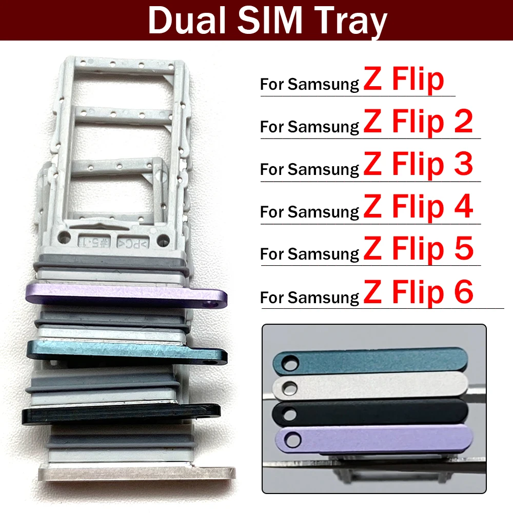 Nuevo para Samsung Z Flip 2 3 4 5 6 5G F711 F721 F731 F741 ranura para tarjeta SIM adaptador de soporte de bandeja de tarjeta SD