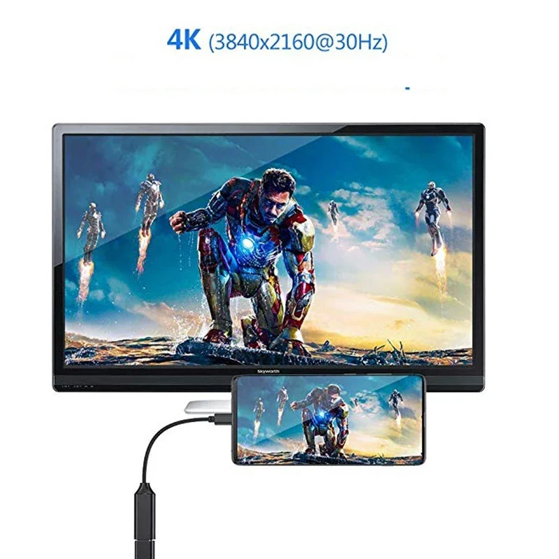 Tipo c para hdmi-cabo compatível ultra hd 4k usb 3.1 hdtv cabo adaptador conversor para macbook chromebook samsung s8 s9