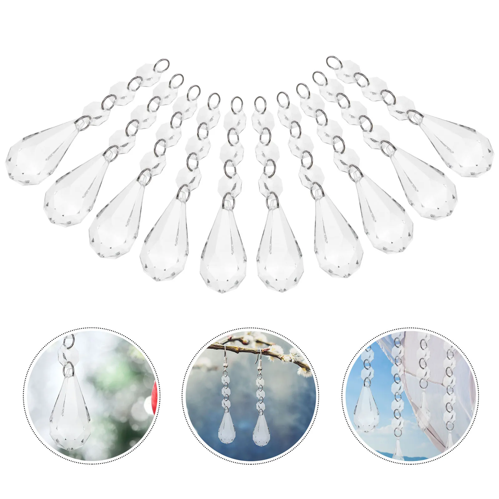 

20 шт. хрустальные бусины для лампы, блестящие восьмиугольные подвески, шторы для дверного проема, декор для спальни, подвесная цепочка, аксессуары, сделай сам, Ch Home