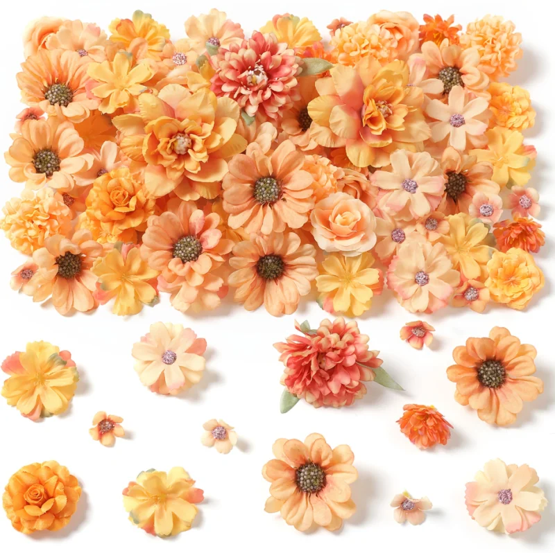 50 Stuks Rose Kunstbloemen Hoofden Zijde Nep Bloemen voor Home Decor Tuin Bruiloft Decoratie Krans Slingers Geschenken Accessoires