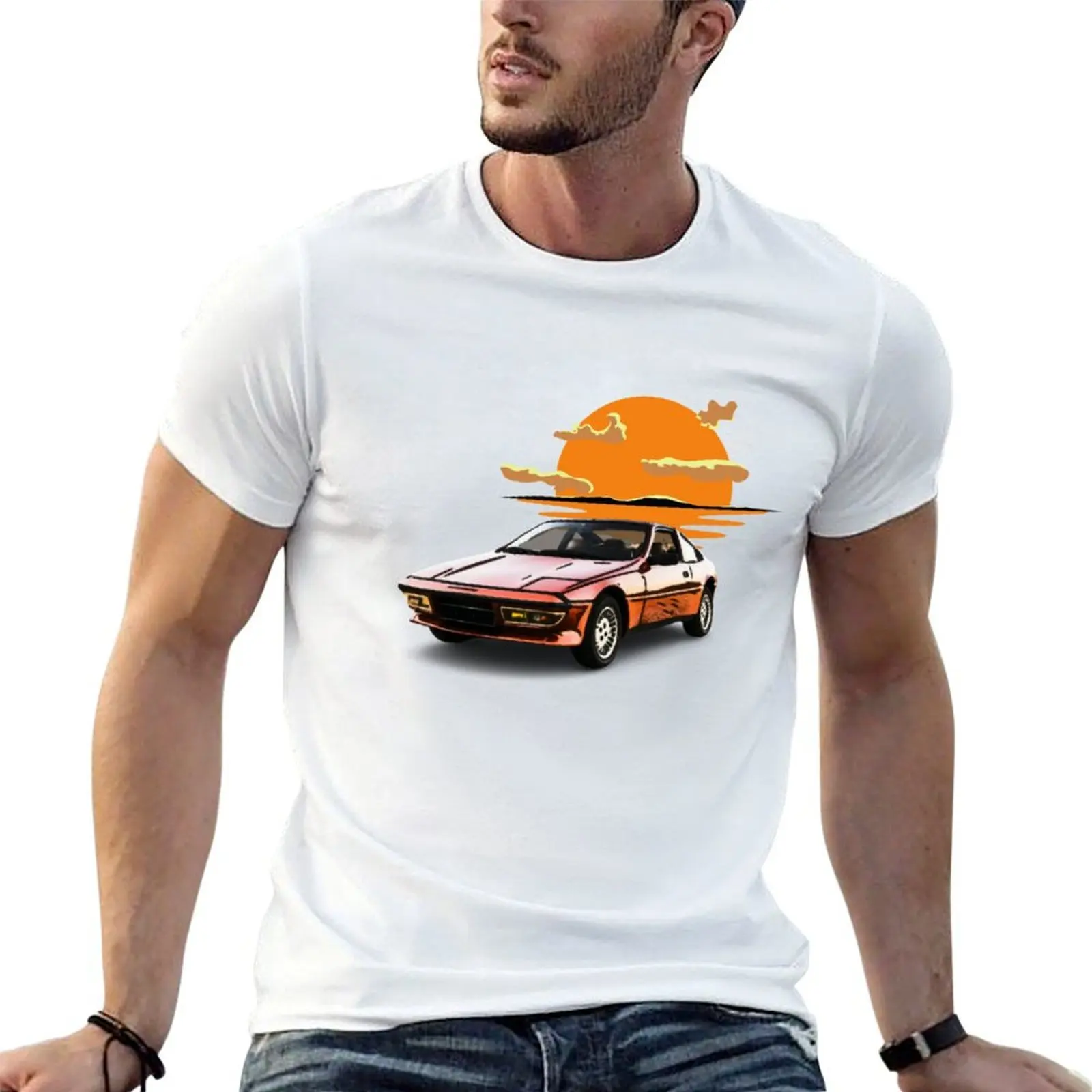 Camiseta Matra Murena sunset vintage linda para hombre, camisetas de algodón para hombre, camiseta gráfica ajustada para hombre