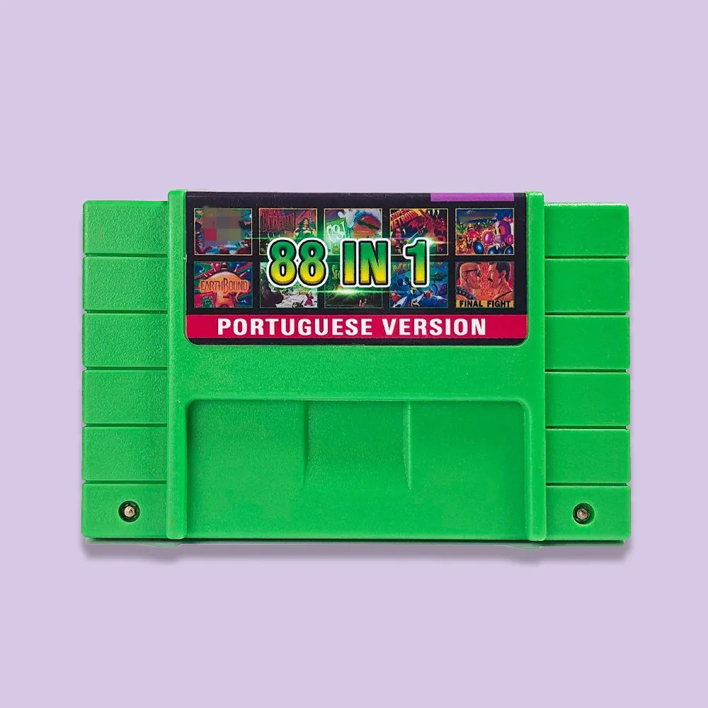 

88 in 1Portuguese Game Card For SNES16 Bit Video Game Consoles USA NTSC Game Cartdrige