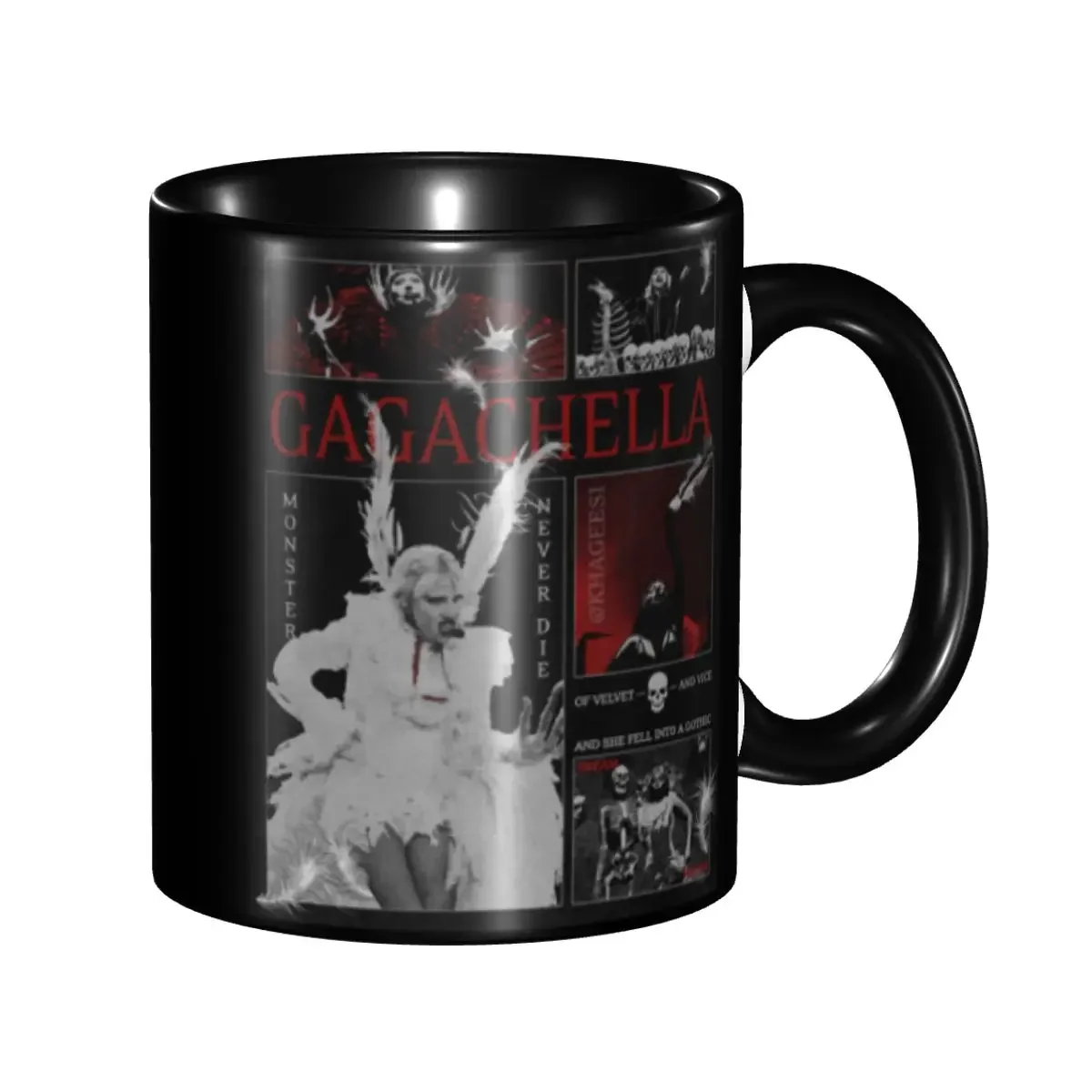 Customized Ladys Gagas Mugs The Mayhem Ball Tour Retro Print Ceramic Coffee Mug Cup Creative Gift