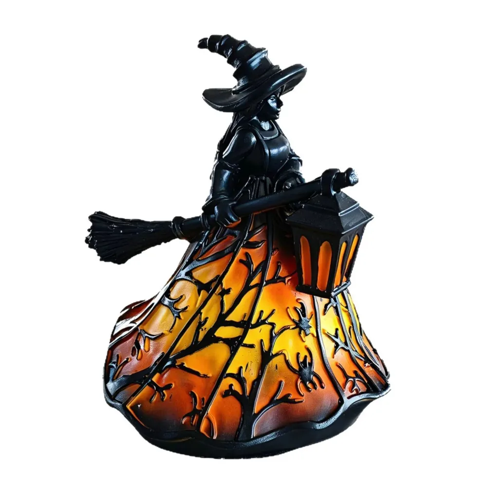 Wizard Silhouette Desktop Lamp Warm Soft Light Soft Warm Light Table Light Gentle Ambient Glow Compact Design Halloween Decor