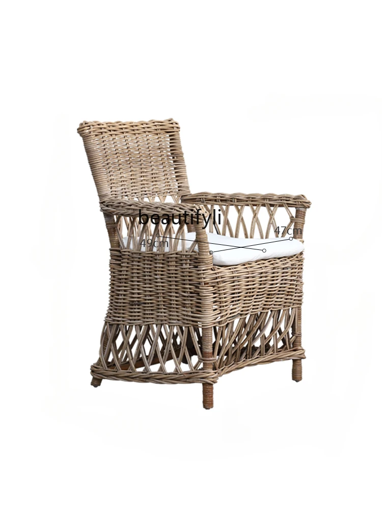 

B & B Style Vintage Rattan Sofa Backrest Chair Southeast Asia Rattan Chair Rattan Handmade Chair