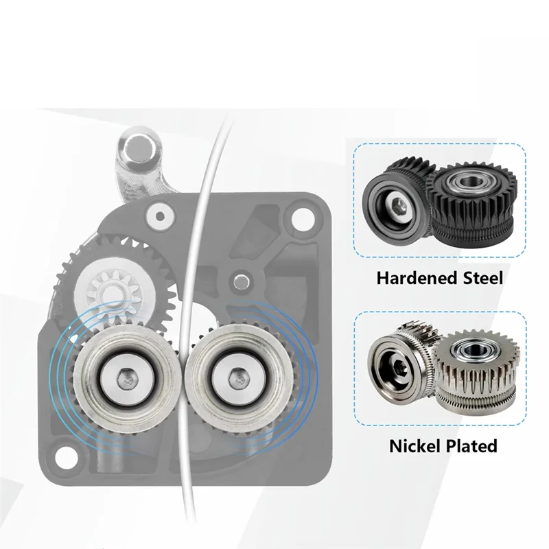 

Превосходный экструдер K1C K1 Gear Полностью металлическая приводная шестерня накаливания для экструдера Creality K1 Max Никелированное покрытие DLC