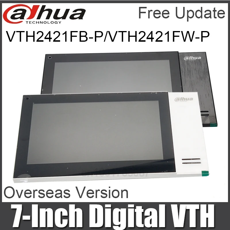 Dahua VTH Indoor Monitor VTH2421FW-P VTH2421FB-P 7-inch Touch Screen Digital PoE SD Card Slot Work with VTO2111D-P-S2 Doorbell