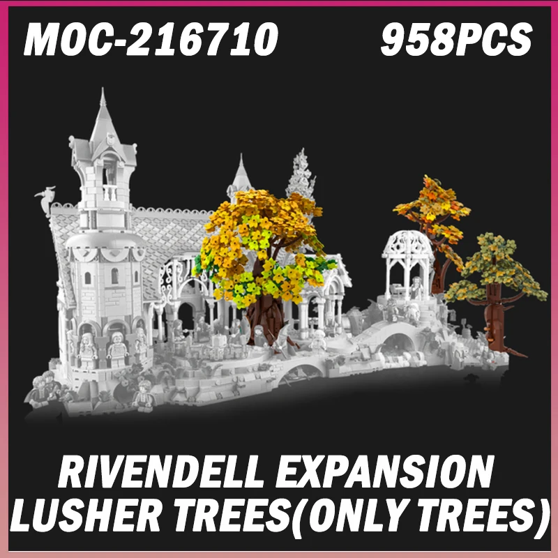 

958PCS MOC-216710 Rivendell Expansion Lusher Trees Rings Movie Scene Model Building Blocks Bricks Toy Adult Boy Birthday Gift