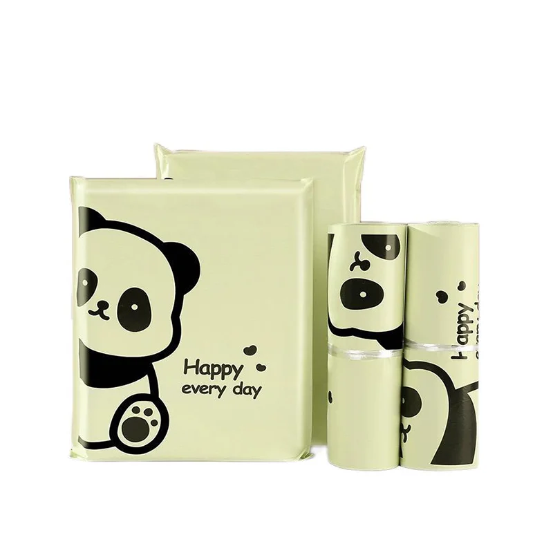 

50Pcs Envelope Panda Printing Express Shipping Bag Milk Apricot Color Logistics Courier Postal Bags Cute Cartoon Storage Bags