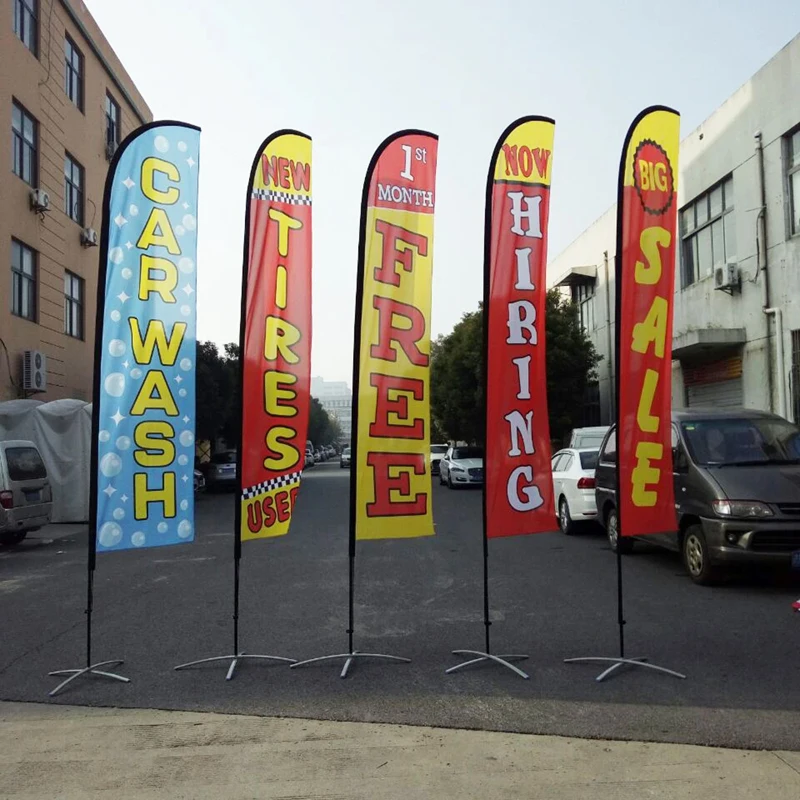 Ice Cream Cafe Beach Feather Flag Glaces Granita Custom Printing Banner Without Flagpole Single Sided Outdoor Advertising Decor