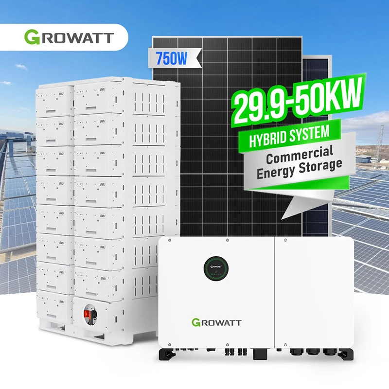 Growatt Hybrid-Solarsystem 30KW 40KW 50KW 3-Phasen Komplettset Kommerzielles Industrielles LiFePO4-Batteriespeicher Mono-Solarmodul S
