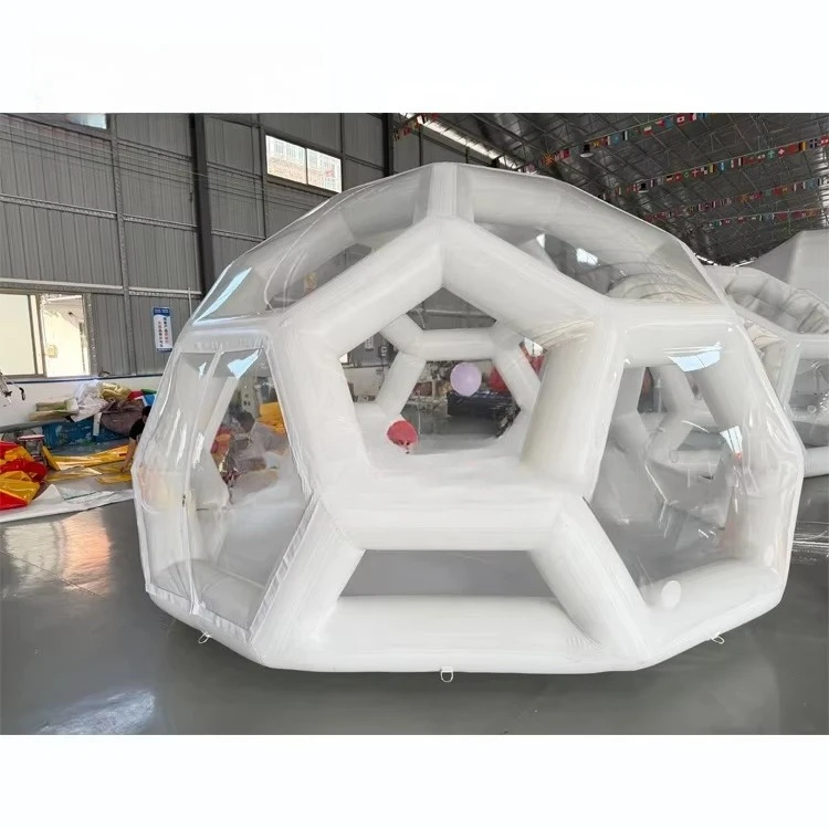 

Dome transparent house inflatable bubble tent for camping, dining and stargazing.