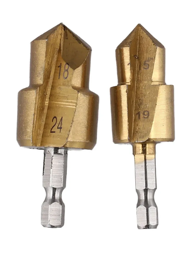 Pprリフティングステップドリルビット、六角シャンク、水道管ツール、ハンドルhss素材、ゴールドカラー、サイズ61x6 35x22mm、6 35mm