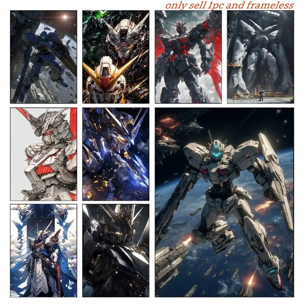 Anime Gundam wasserfestes Papier, dekorative Anime-Poster, hochwertige Drucke, Wandaufkleber für die Dekoration von Zuhause und Bar
