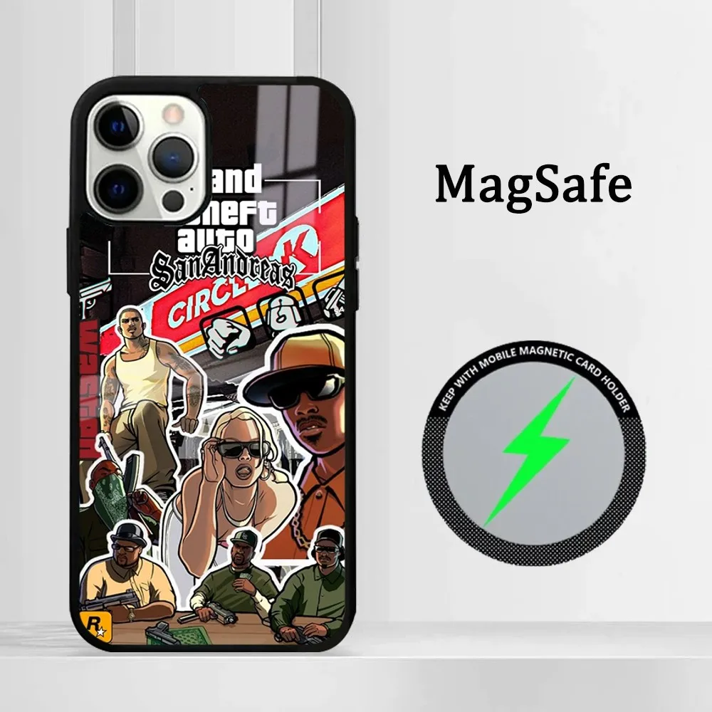 Cool Luxury G-Grand Theft Auto GTA Shockproof Phone Case For iPhone 15 14 13 12 11 Pro Max Plus Mini Mirror Magnetic Cover