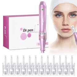 Dr.pen M7-W Micro Needle Pen with 12 Cartridges Nano Wireless Skin Care Kit Skin Pen 0.25mm Needle Pen Skin Rejuvenation Machine