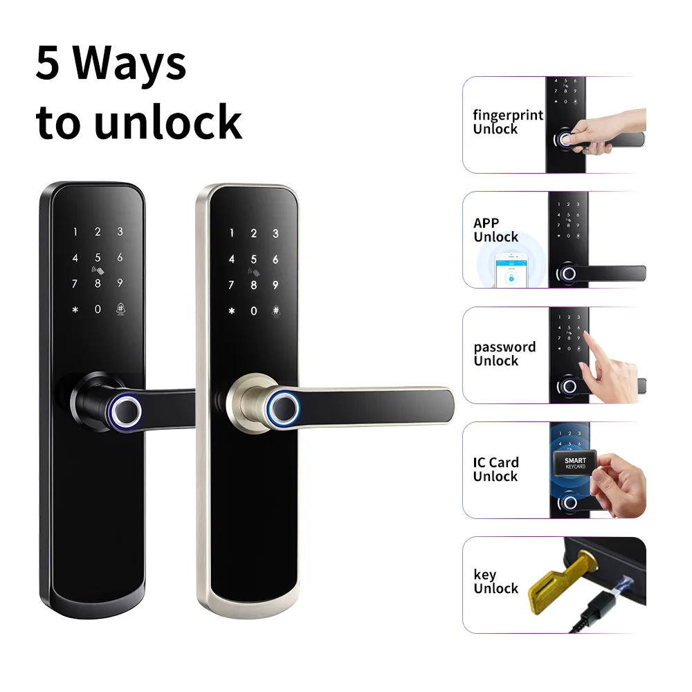 Euro mortise 6068 5572 Smart door lock Fingerprint Tuya Wifi Ttlock IC card Code Keyless entry Home Security digital door lock