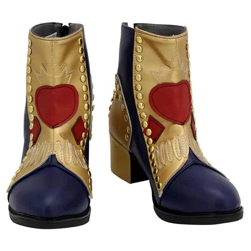 Descendants Evie Cosplay Boots Shoes Leather Halloween Cosplay Prop Golden Shoes