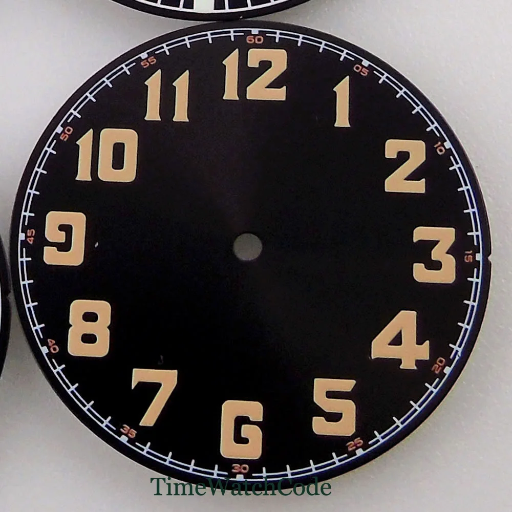 33,6mm schwarzes Zifferblatt Armbanduhr Gesichter Zeiger passen für nh35 nh36 eta pt5000 st2130 leuchtend