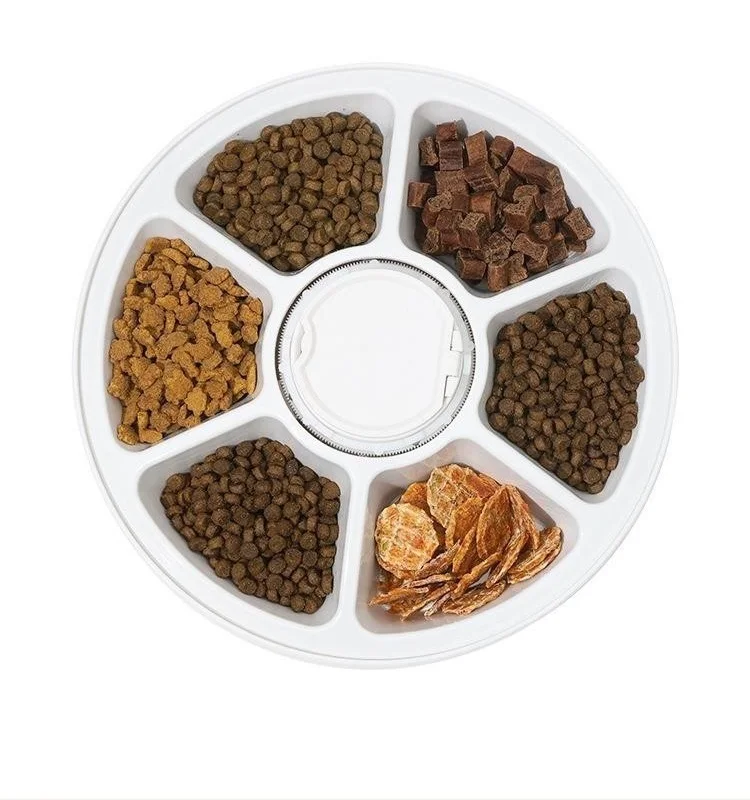 

Intelligent Pet Bowl Water Feeder Pet Supplies Six-hole Intelligent Timing Feeder Quantitative Tableware Automatic Feeder