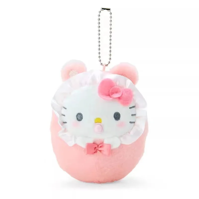 

Sanrio HelloKitty pendant pink pacifier swaddled baby rabbit ear plush doll bag pendant keychain