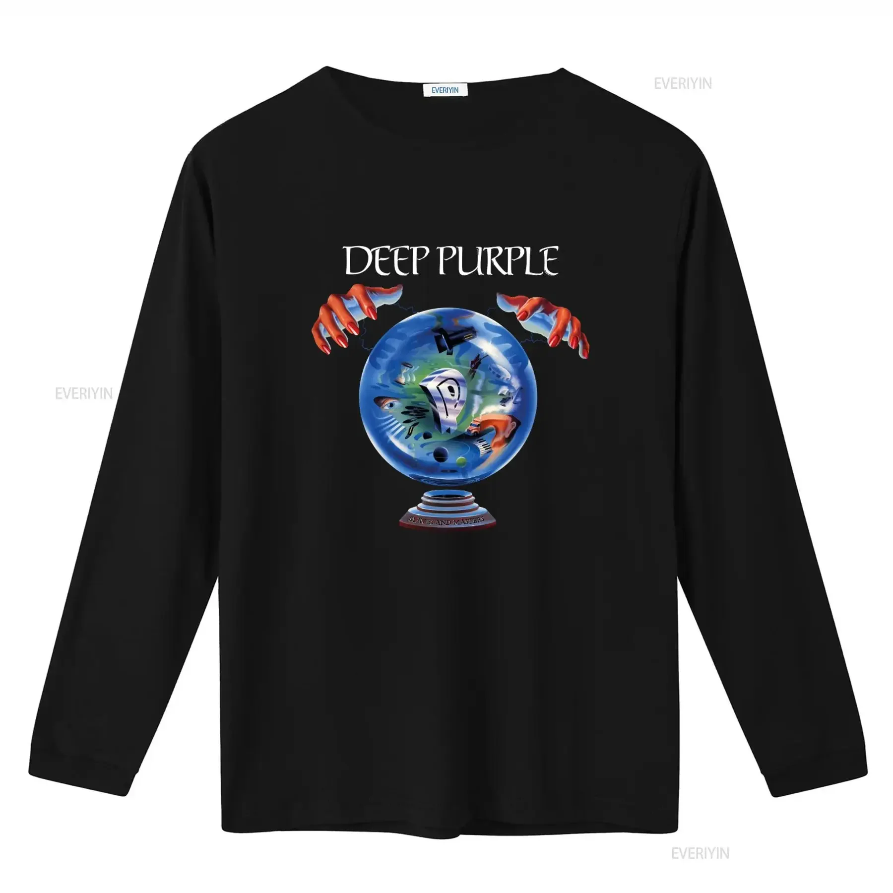 1990 Vintage Deep Purple Slaves and Masters Tour T Shirt Retro Rock Band Design vintage Washed Breathable streetwear Casual