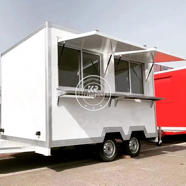 Factory wholesale Square Model Street Mobile Fast Coffee Shop Food Truck Street Vendor Food Cart Trailer For Sale