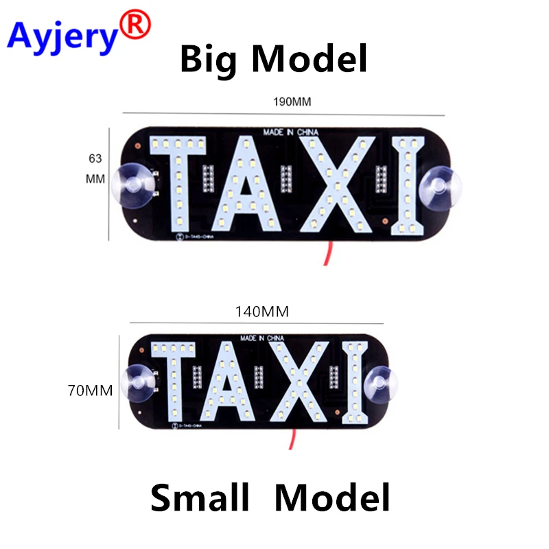 1PCS Super Bright LED Windscree Light Pad TAXI Style For Taxi Driver With 12V Car Charger White Blue Red Green