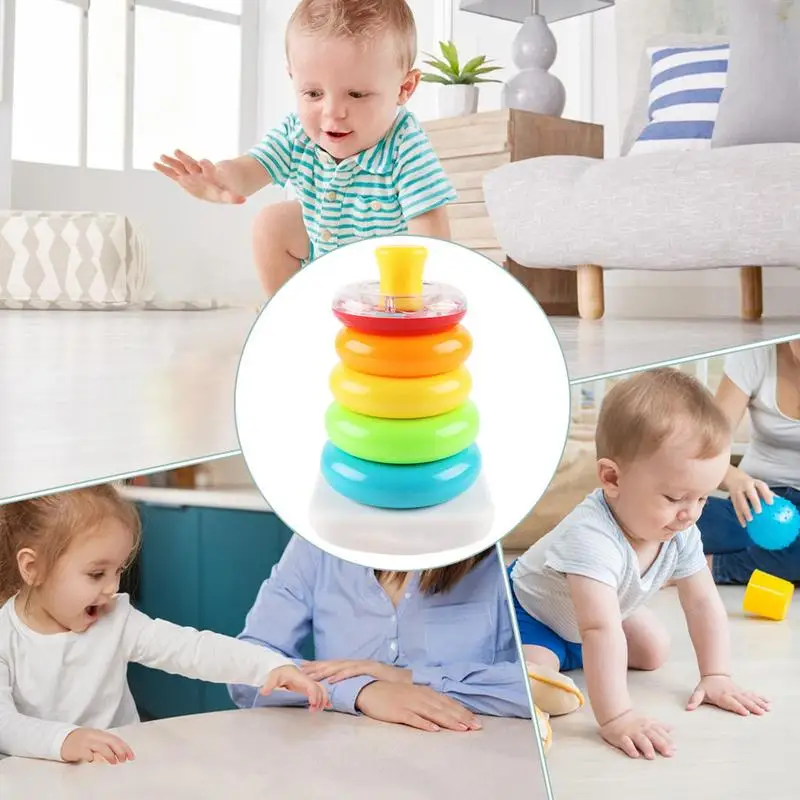 Stacking Rings Baby Toy Colorful Baby Stacking Cups Educational Learning Play Building Game For Ages 6 Months Boys Girls Outdoor