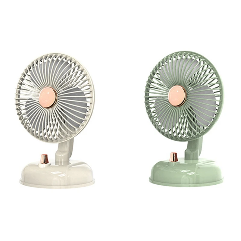 2000Mah Summer Fan Mute Automatic Oscillating Head Desk Fan USB Charging High Wind Power Fan Fit For Home Green