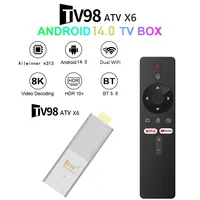 8K Android 14 TV Stick Top Box Allwinner H313 Quad Core BT5.0 Dual band WIFI Set-Top Box with Smart Voice control Remote Control