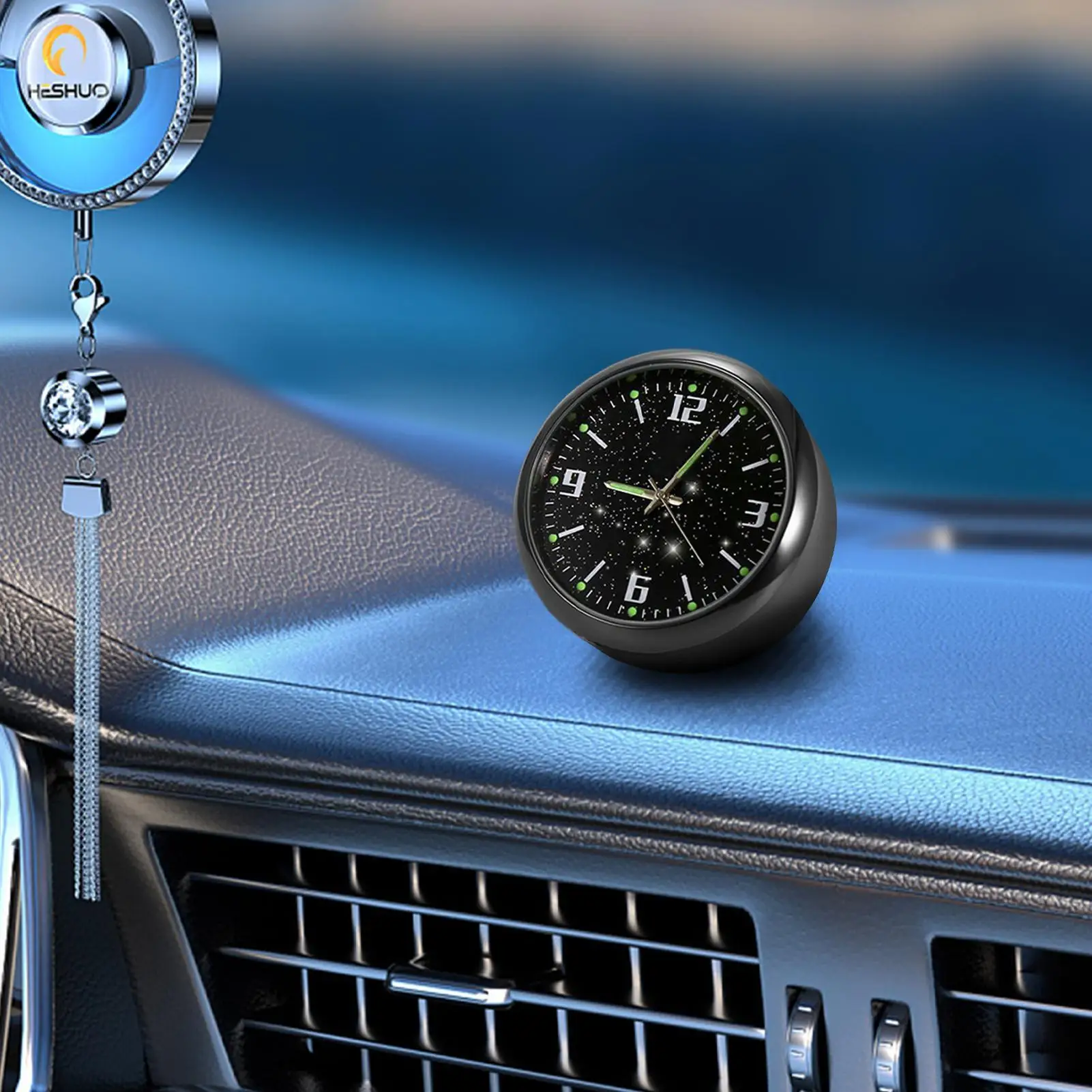 Dashboard Clock Stick On Glowing Quartz Watch Car Vent Dashboard Clock For Travel Driving Commuting Touring Men Women Drivers