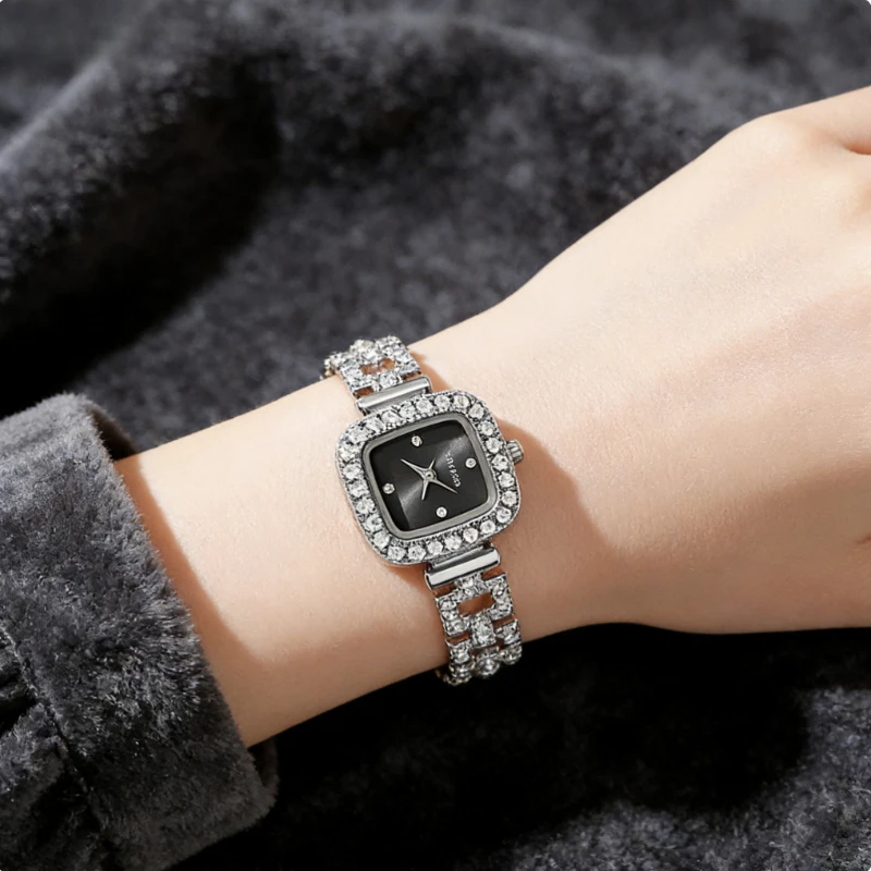 

Элегантные кварцевые наручные часы, роскошные женские часы-браслеты, часы со стразами, Relogios Feminino, Relojes Para Mujer