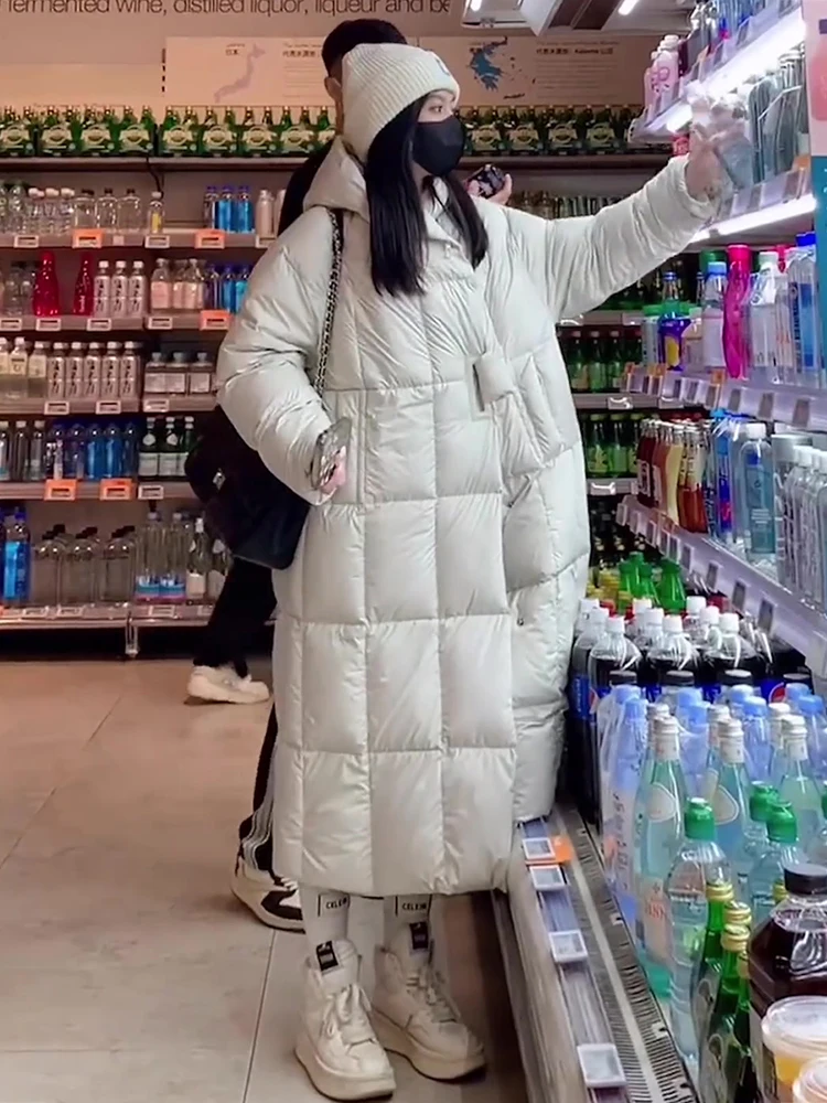 

Утепленная белая пуховая куртка-пуховик для женщин, свободный крой, теплая повседневная зимняя модная куртка 2024