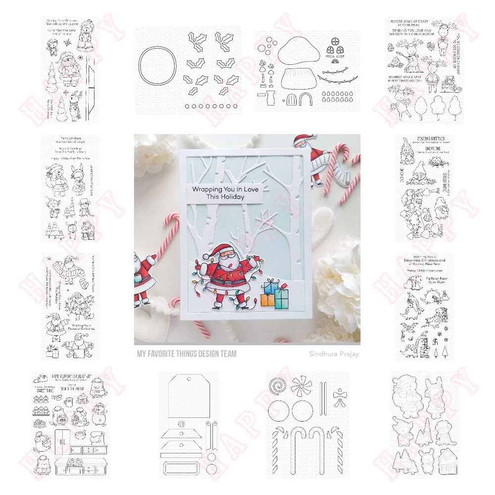 

Christmas Characters New Metal Cutting Dies Stamps Stencil for 2023 Scrapbookiing Diary Decoration Embossing Template DIY Card