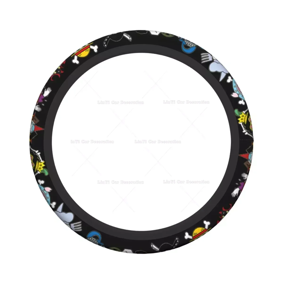 Anime Cartoon Universal Steering Wheel Cover Non-Slip Auto Car Steering Wheel Protector for SUV Vans Sedans Truck