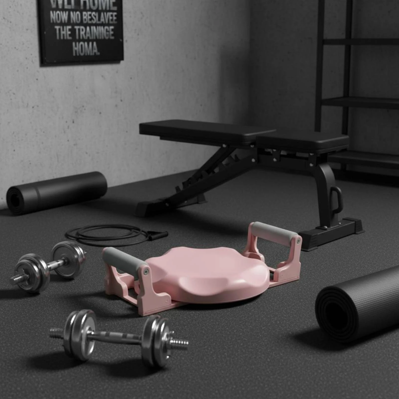 

Ab Crunch Machine Multi Function Sit up Coach Adjustable Ab Machine Easy to Use Sit up Chair Padded Seat