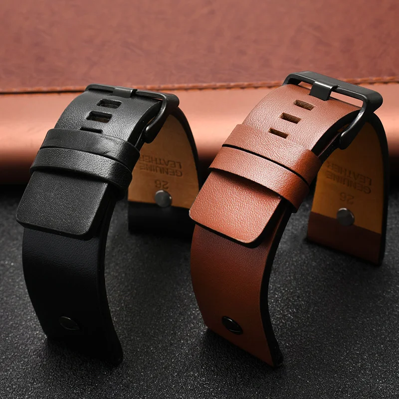 For Diesel DZ7257 1657 4323 7314 7313 7371 DZ4343 DZ7406 Leather Strap 22 24 26 27 28 30mm black brown white Men\'s watch straps