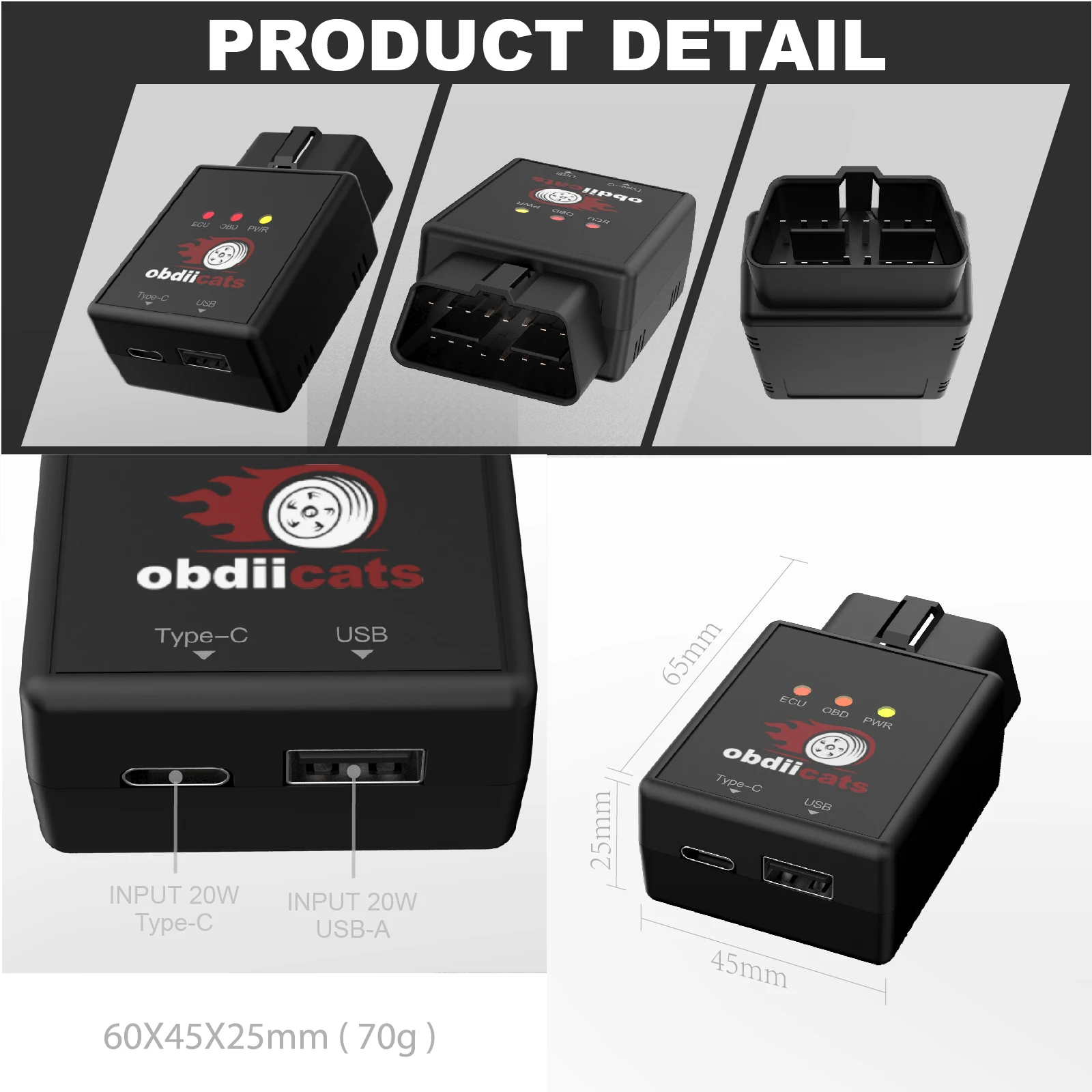 obdiicats HK-V3 WIth Intelligent Fast Charging HK-V3FC Oil Saver Reduce Consumption Fuel Save More Power OBD2 Chip Tuning Box