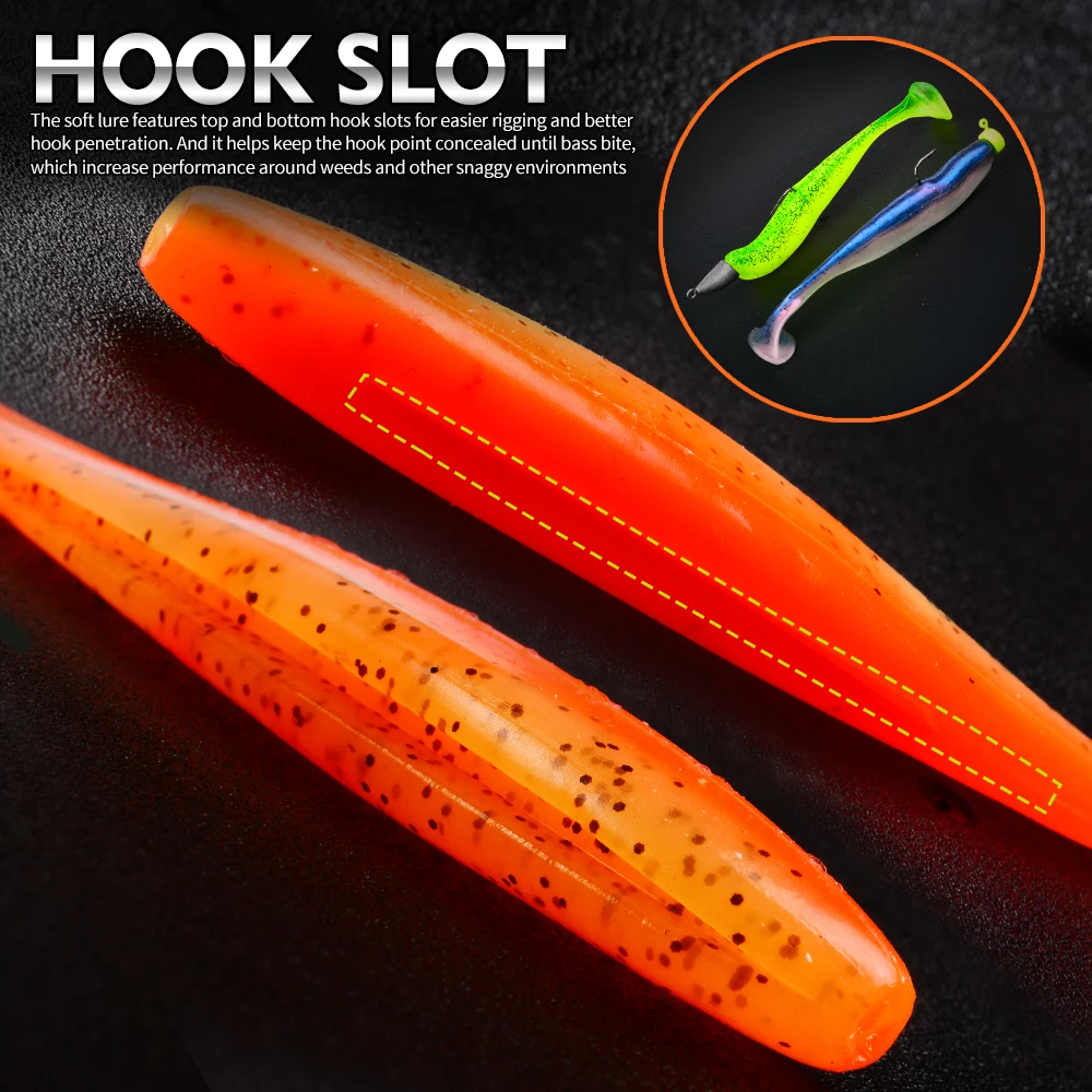 Proberos 4/10 Stück 9/12 cm 4,7/9 g T-Tail Swimbait Silikon-Weichwurmköder Künstlicher Köder Wobbler für Meeres- und Süßwasser-Angelausrüstung – Detail 7