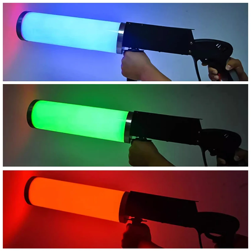 

Новый ручной светодиодный пистолет Co2 Jet Gun Machine CO2 Gas Column Gun Smoke Fog Machine Светящееся оборудование со спецэффектами DJ Disco Party Perform