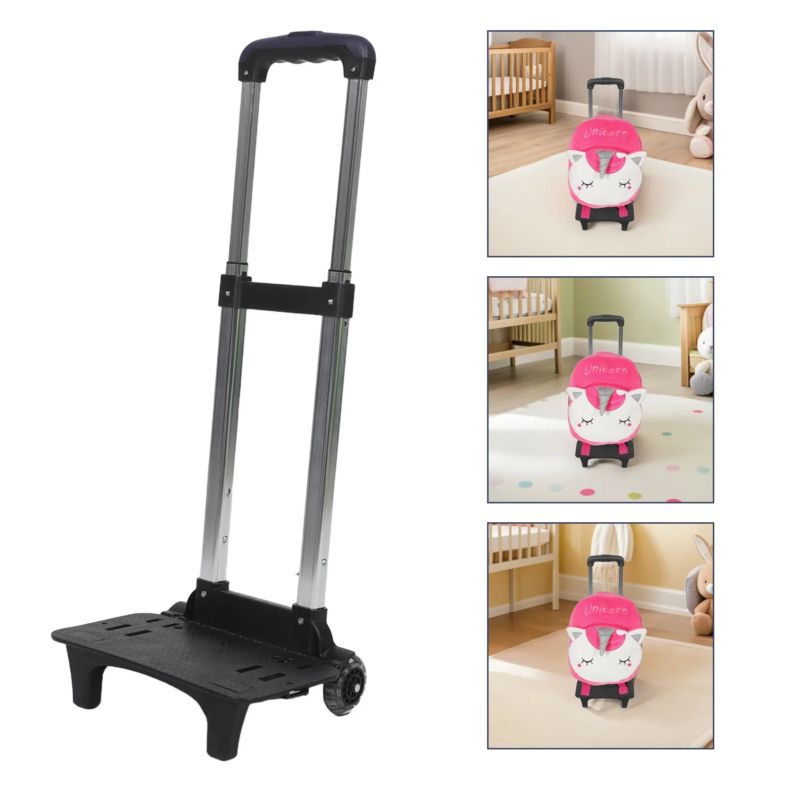 

Kids Backpack Trolley With Telescopic Handle Schoolbag Cart Lightweight Rolling Dolly For Children Travel Backpack Cart Part