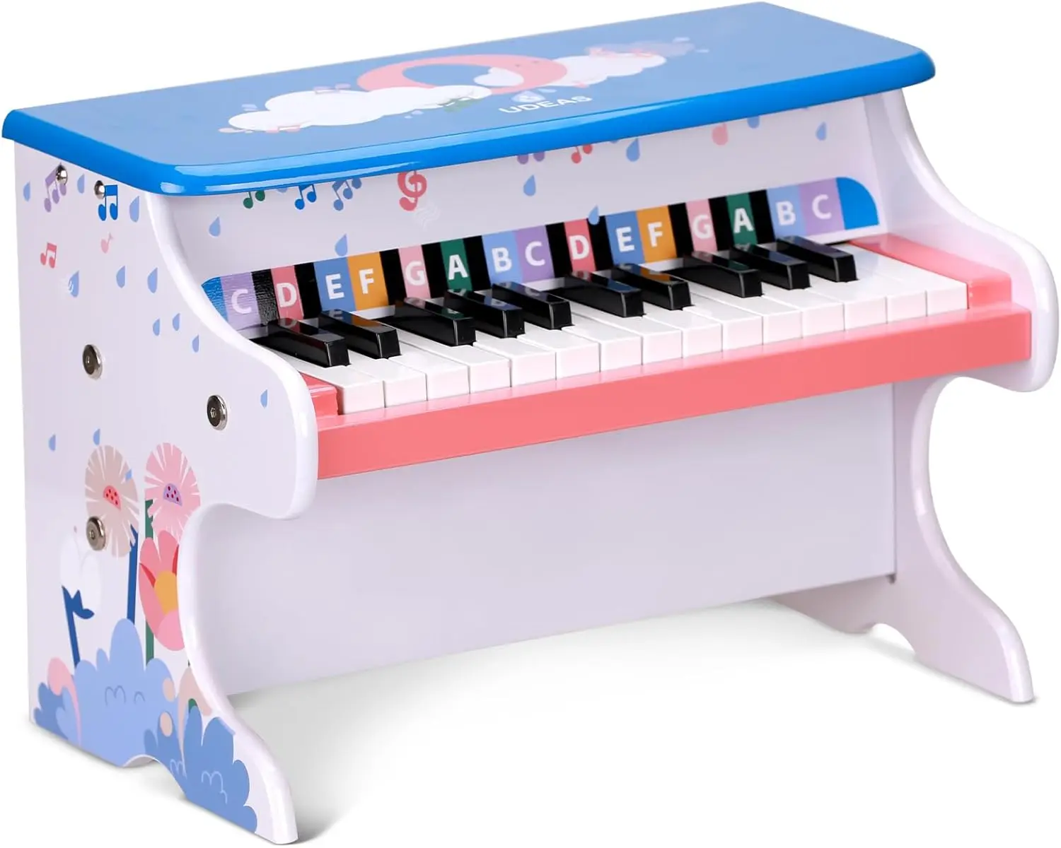 Mini Wooden Digital Piano Keyboard with 25 Keys, Educational Music Toy for Kids Ages 3 and Up, Gift for Boys and Girls