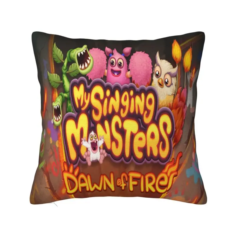 Custom Nordic My Singing Monsters Video Game Sofa Cushion Cover Velvet Dawn Of Fire Throw Pillow Case